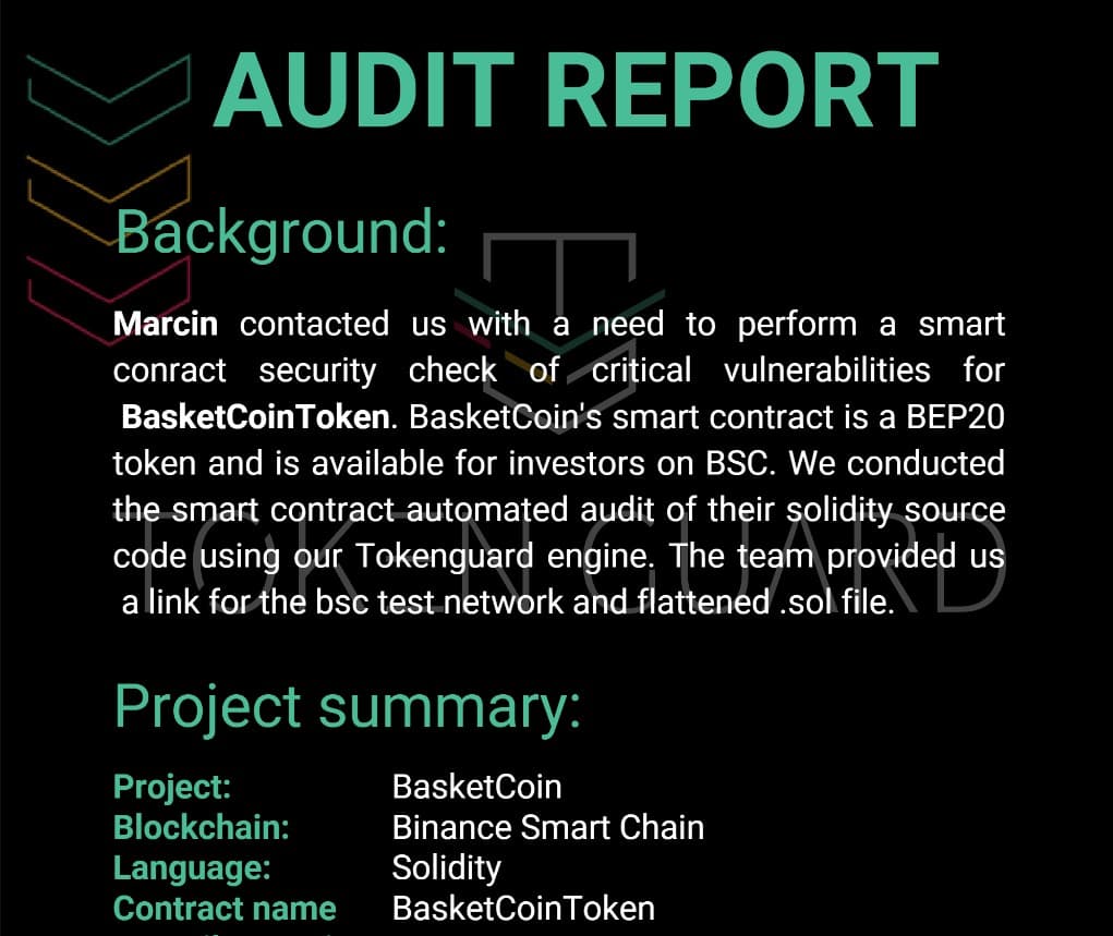 Tokenguard smart contract audit for 2021/12 image